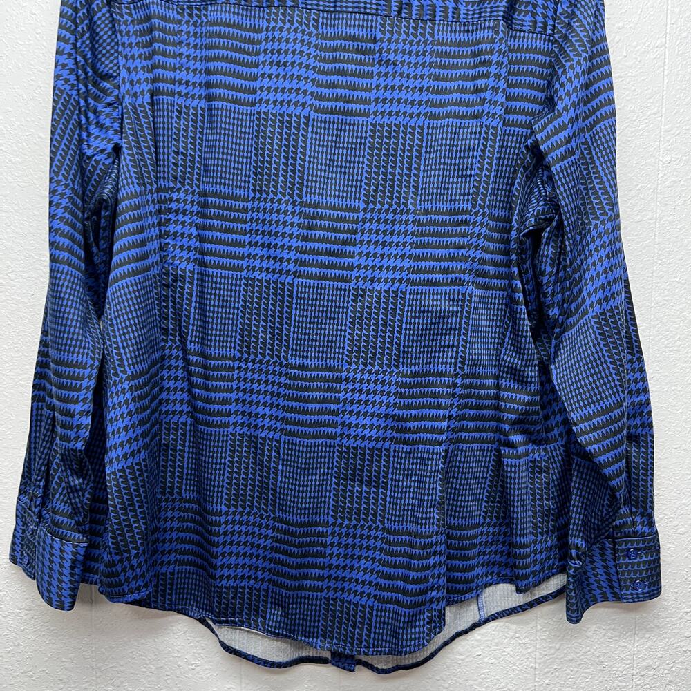 Lane Bryant Plaid Blue Shirt Womens 28 Career Business Casual Workwear Office - Picture 8 of 11